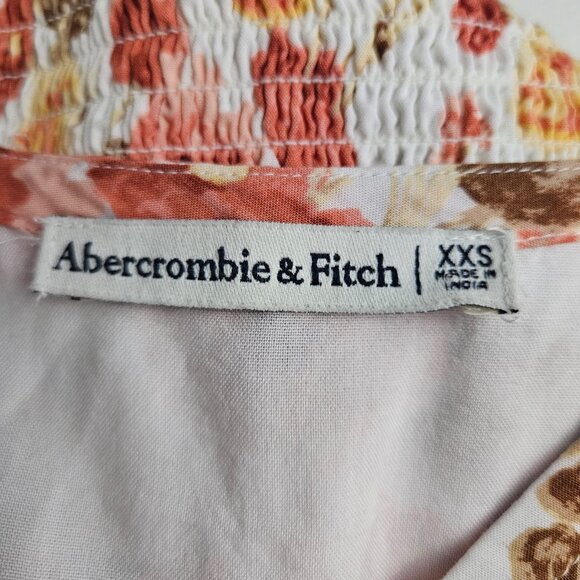 Abercrombie & Fitch Women's Floral Top XXS Smocked Romantic Soft Girl Spring - Picture 10 of 12